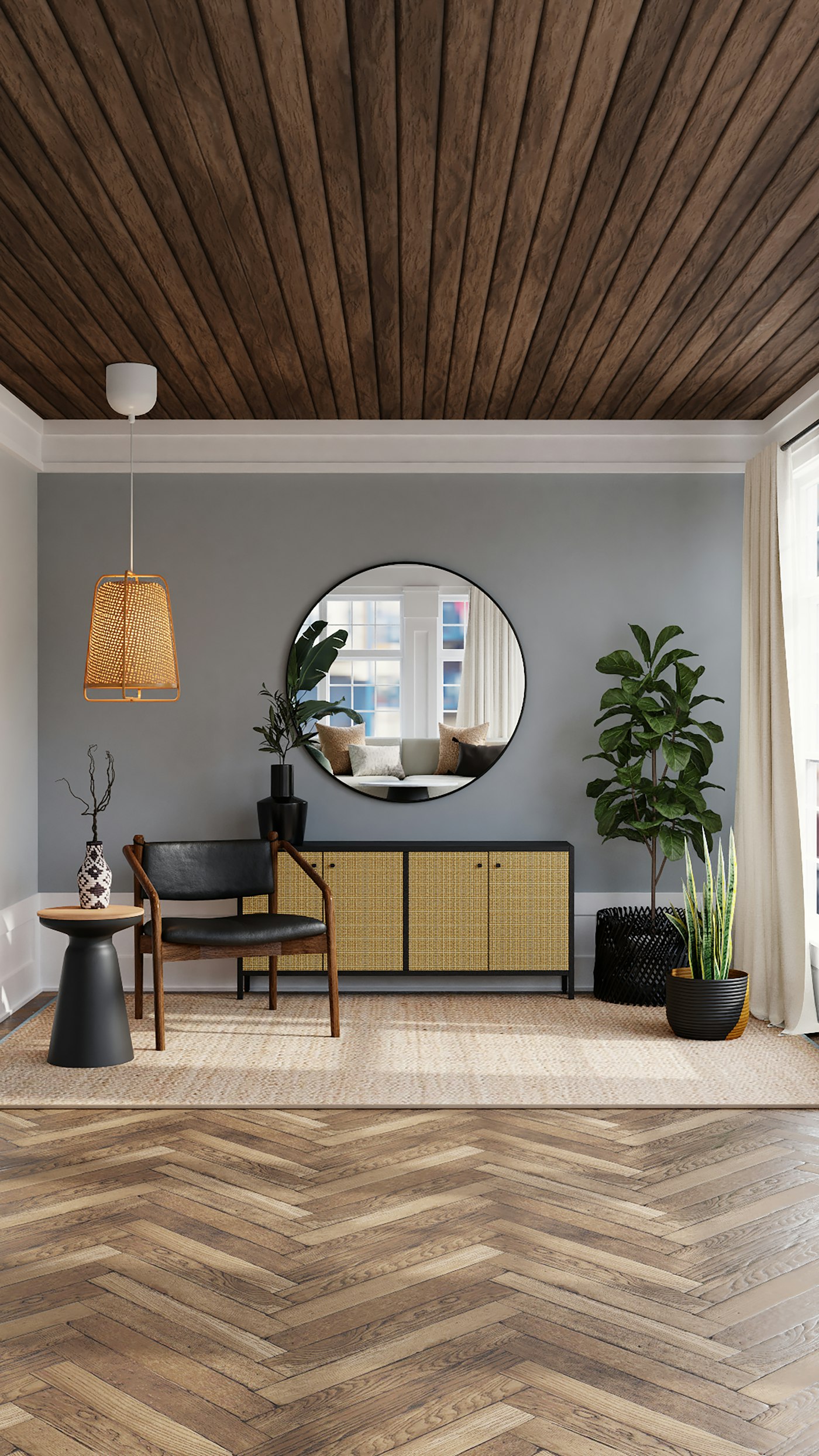 Stylish renovated living room